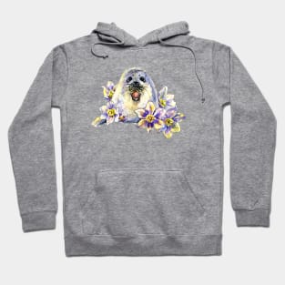 White seal with flowers Hoodie